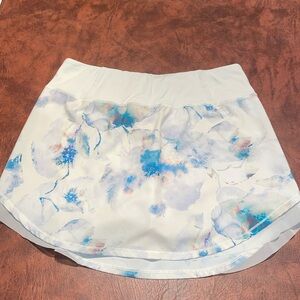 Cream and blue skort